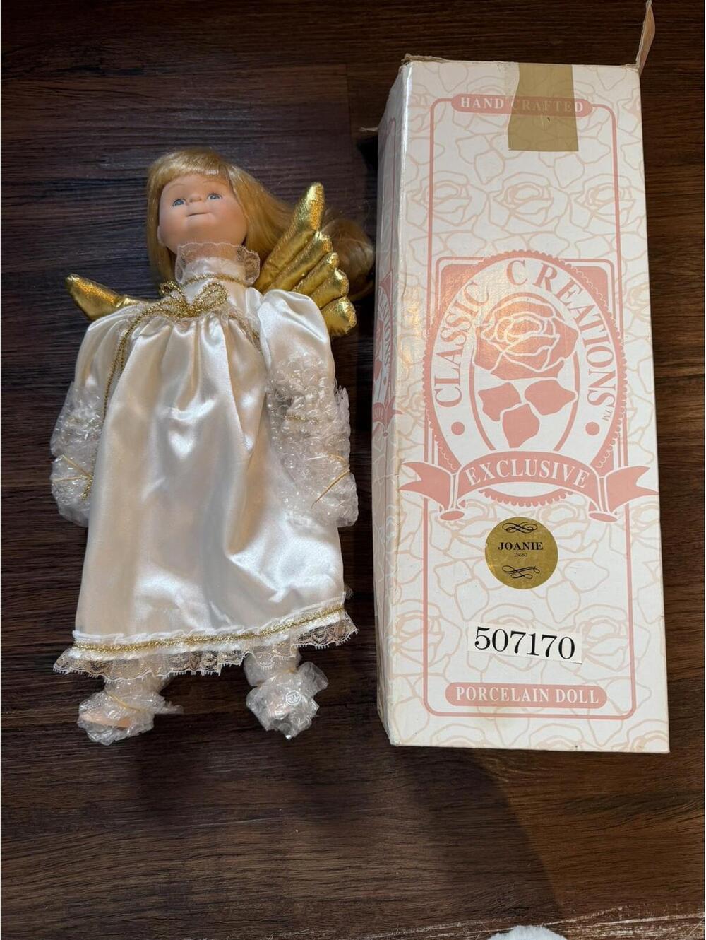 Classic Creations “Joanie” Angel Porcelain Doll With Box – Hand Crafted